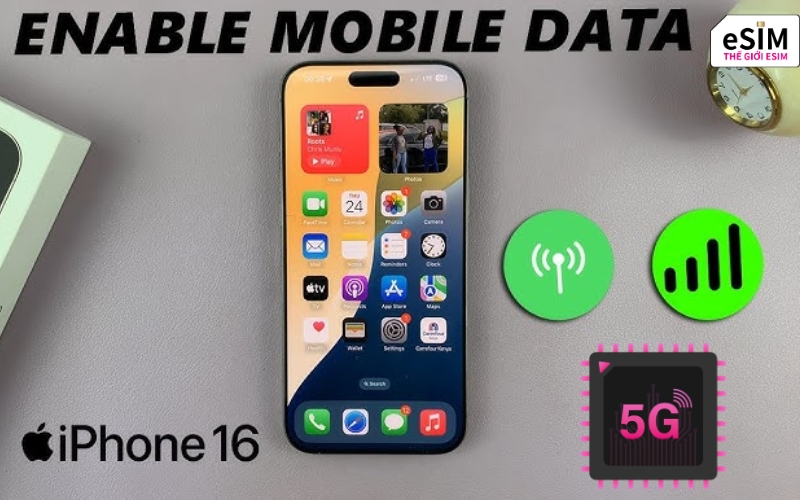 iPhone 16 kết hợp eSIM du lịch mang lại tốc độ 5G vượt trội và cực kỳ ổn định.ì.